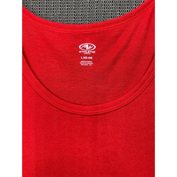 Athletic Works Mens L 42-44 Red Sleeveless Tank Top Cotton Blend Activewear - Picture 1 of 6